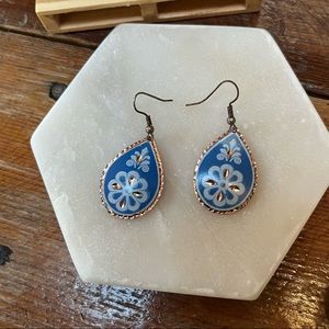 Bosnian Handmade Copper + Painted Earrings